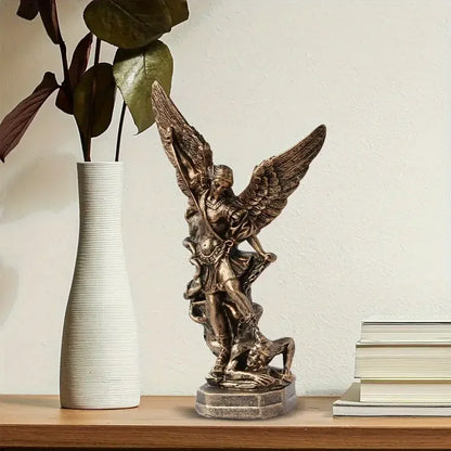 Archangel Michael Antique Resin Statue