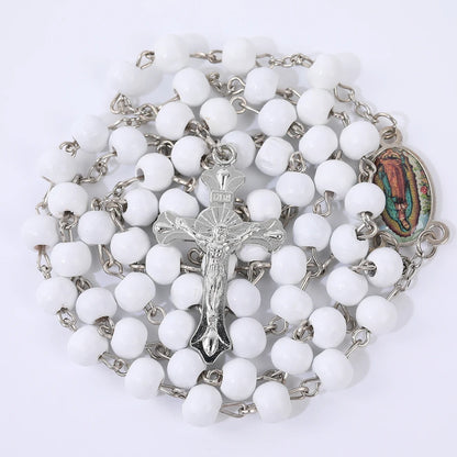 Rosary Necklace with Virgin Mary Medal and Crucifix - Perfect Gift for Devotees