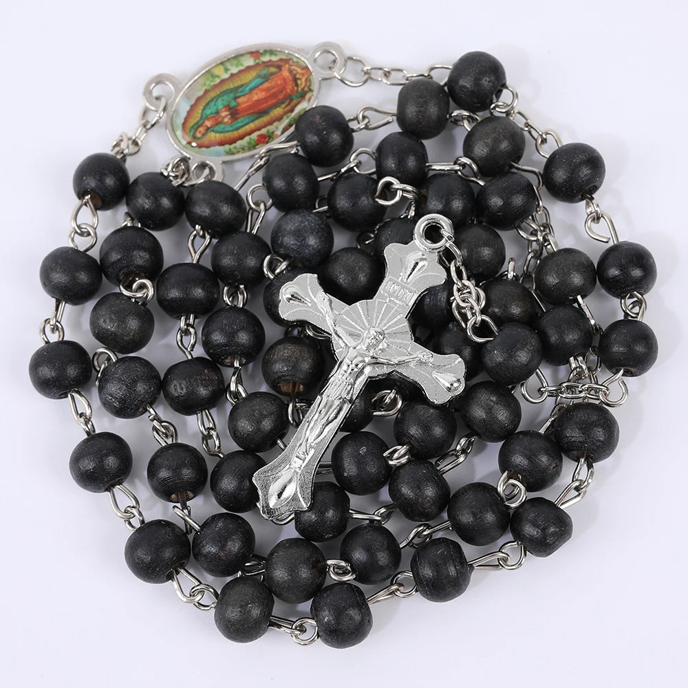 Rosary Necklace with Virgin Mary Medal and Crucifix - Perfect Gift for Devotees