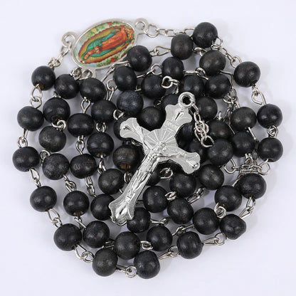 Rosary Necklace with Virgin Mary Medal and Crucifix - Perfect Gift for Devotees