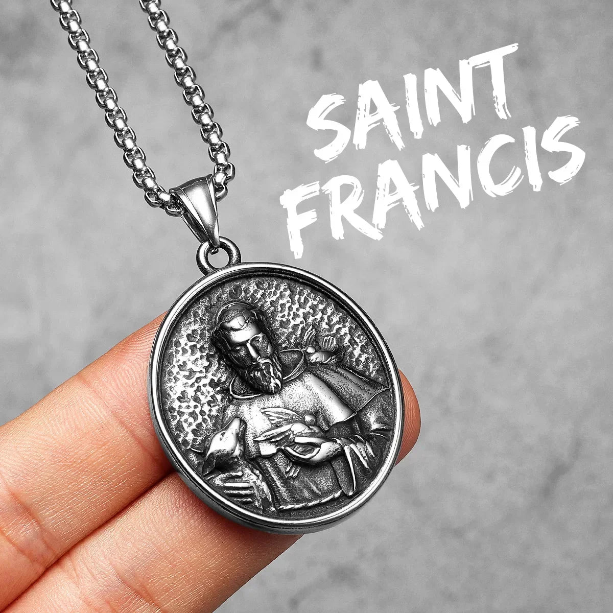 Stainless Steel Religious Pendant Necklace Collection: Saints & Sacred Icons