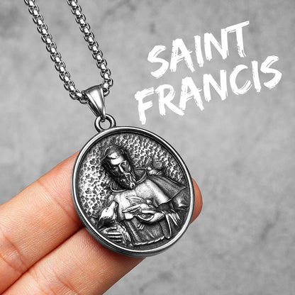 Stainless Steel Religious Pendant Necklace Collection: Saints & Sacred Icons