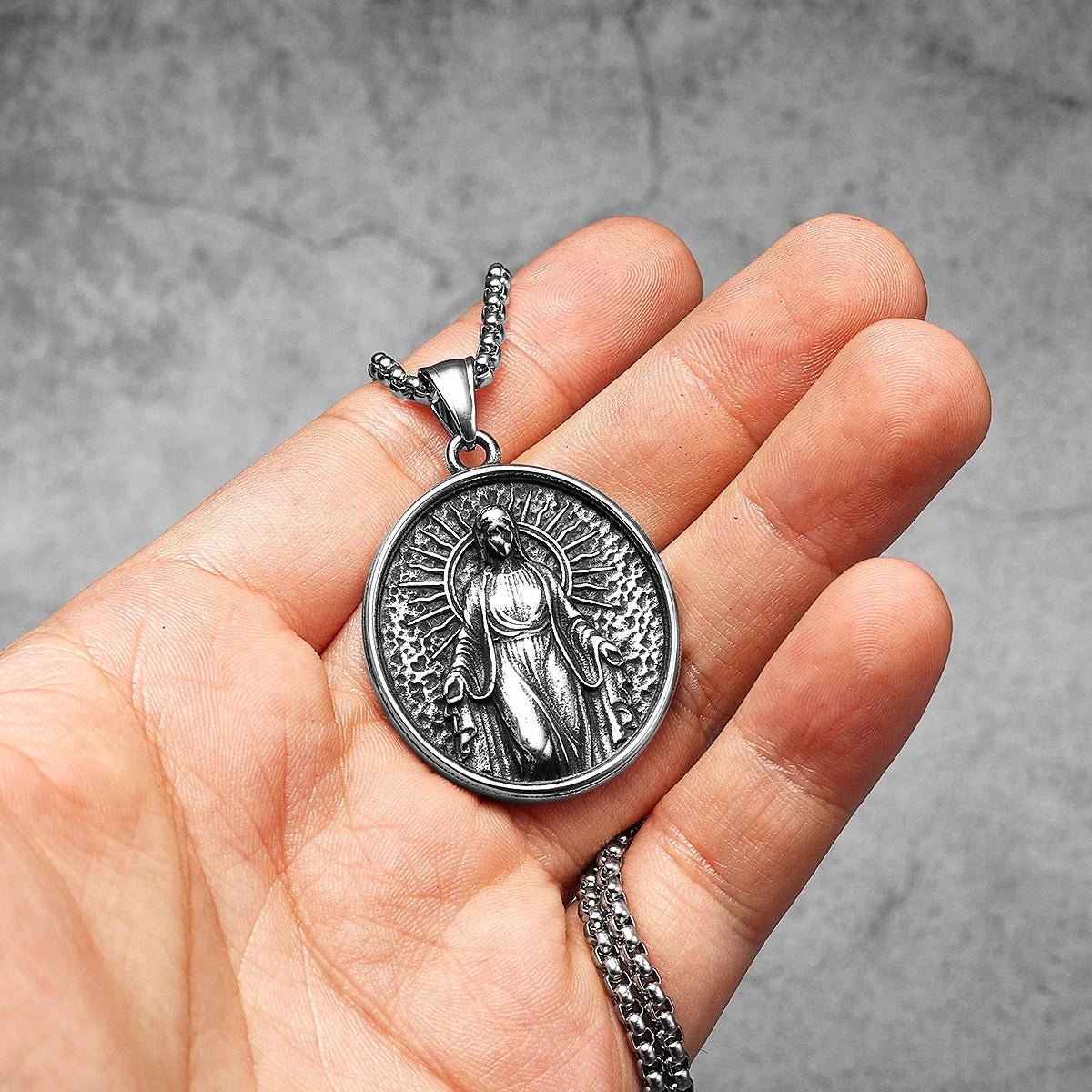 Stainless Steel Religious Pendant Necklace Collection: Saints & Sacred Icons
