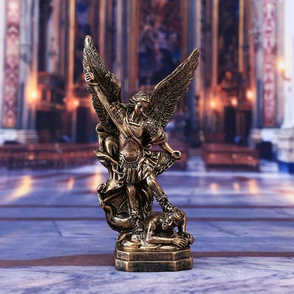 Archangel Michael Bronzed Resin Statue