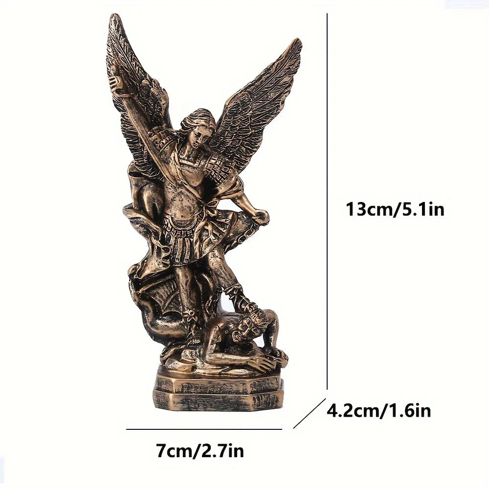 Archangel Michael Bronzed Resin Statue