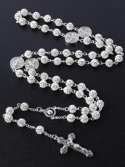 Sparkling Vintage Rosary with St. Benedict Medal