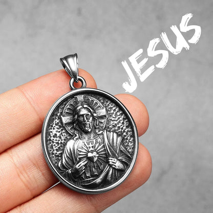 Stainless Steel Religious Pendant Necklace Collection: Saints & Sacred Icons