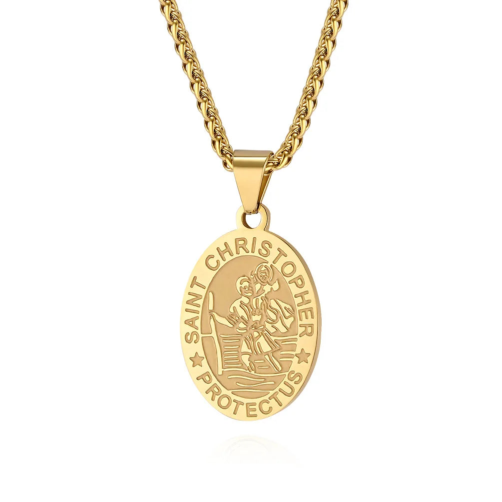 Catholic Saints Medal Necklace | Stainless Steel Pendant for Men & Women