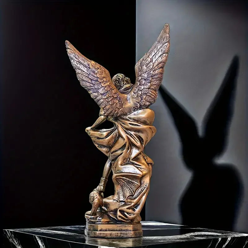 Archangel Michael Antique Resin Statue