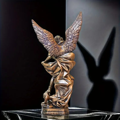 Archangel Michael Antique Resin Statue