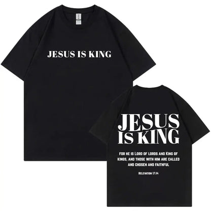 'Jesus Is King' Bible Verse Oversized Unisex T-shirt