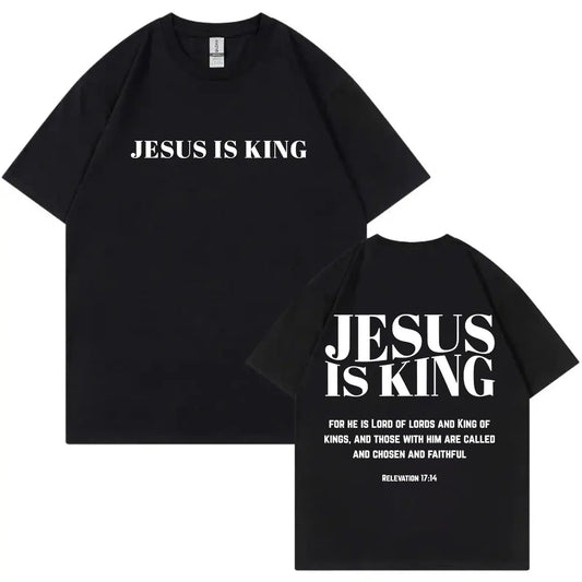 'Jesus Is King' Bible Verse Oversized Unisex T-shirt